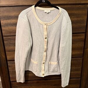 LOFT Women's Cardigan in Gray and Cream